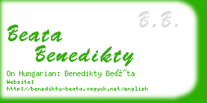 beata benedikty business card